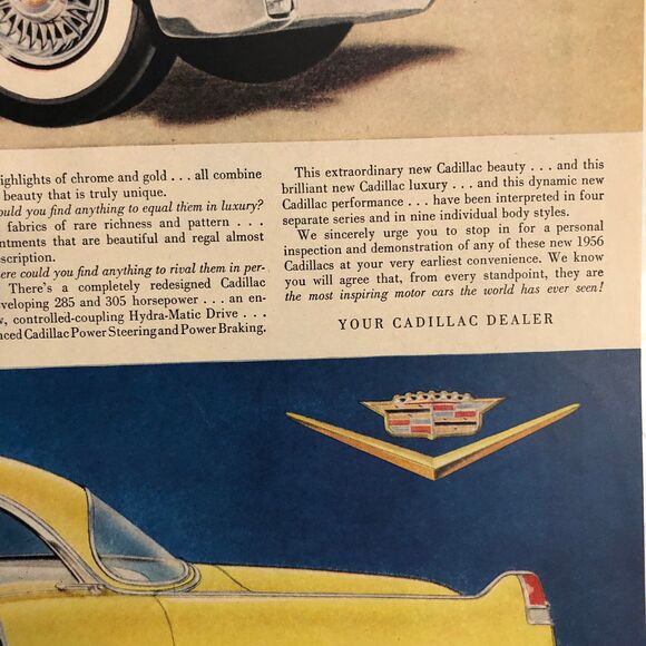 Vintage 1950s Instant Jello Pudding Ad on Side 1 & Cadillac Ad on side 2; Girl - Picture 9 of 10